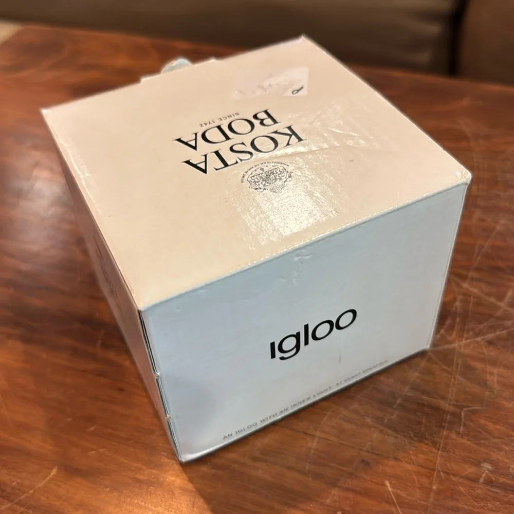 NEW IN BOX Kosta Boda Igloo Crystal Candle Holder Tea Light Sweden Clear NEW NIB
